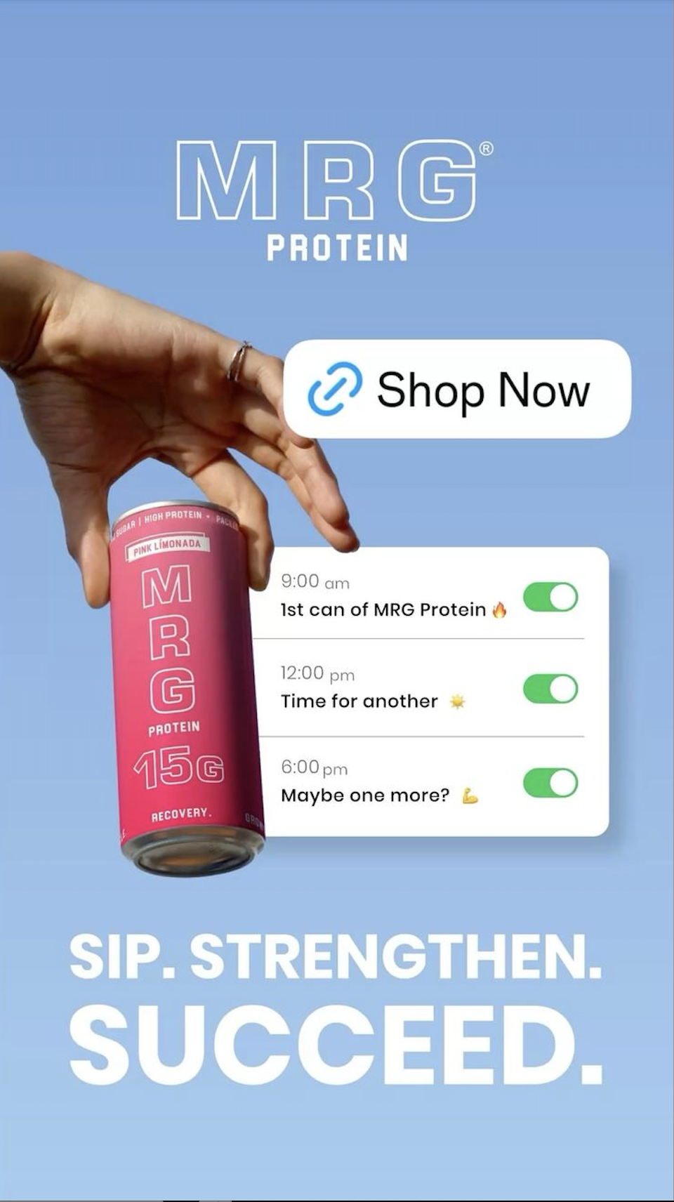 MRG Protein ad creative